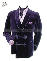 Men’s Purple Velvet Dinner Coat Or Robe Smoking Jackets